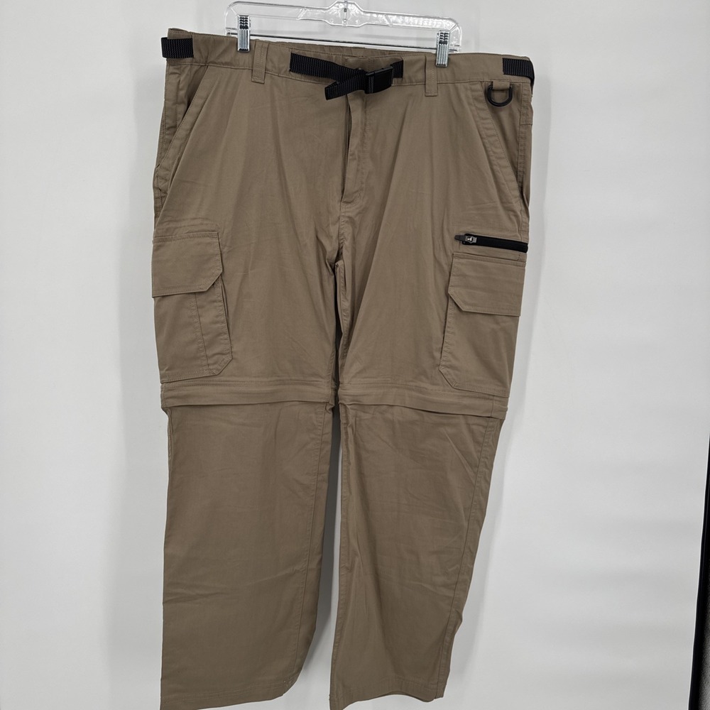 B.C. Clothing Co. Men's Tan Attached Belt‎ Convertible Cargo Pants Size 2XL/32